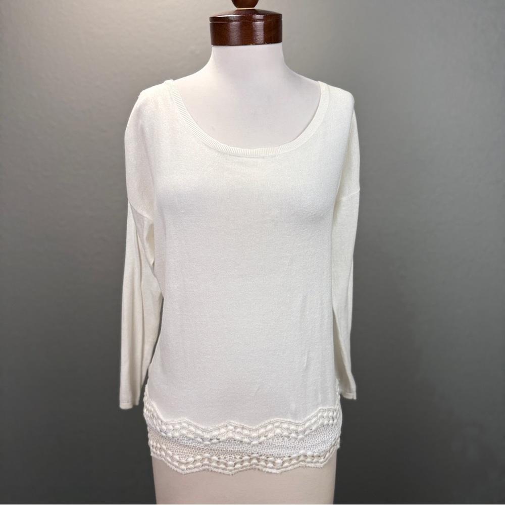 Joie NWT Jenka Geolace Silk Cotton Sheer Embroidered Off white Top Sz M Boho